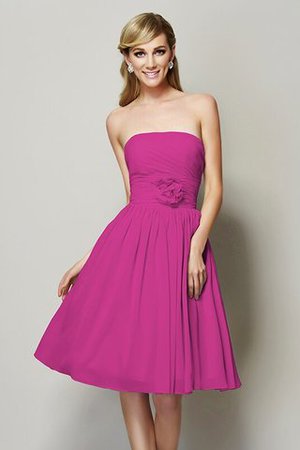 Robe demoiselle d'honneur courte avec chiffon de bustier avec zip a-ligne - Photo 15