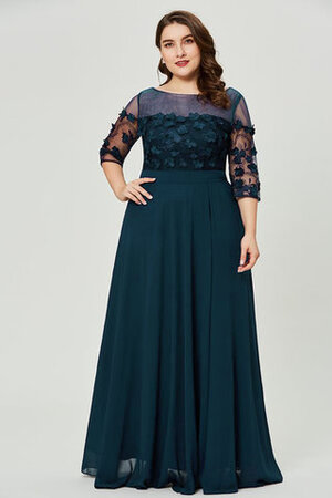 3 /4 Länge Ärmeln Wunderbar Sittsames Bodenlanges Luxus Abendkleid - Bild 5