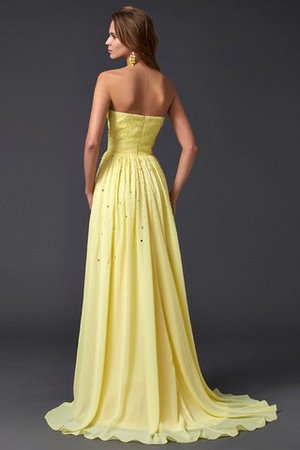 Prinzessin Drapiertes Normale Taille Sweep train Perlenbesetztes Ballkleid - Bild 2