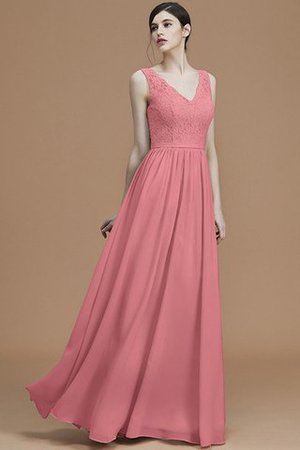 V-Ausschnitt Prinzessin Normale Taille Reißverschluss A Linie Brautjungfernkleid - Bild 34