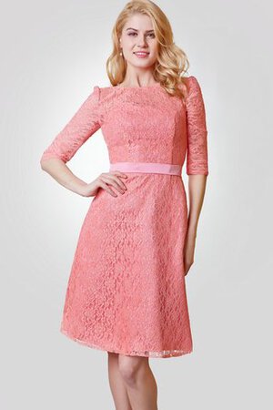 Spitze A Linie halbe Ärmeln prächtiges Cocktailkleid mit Gürtel mit Schleife - Bild 4