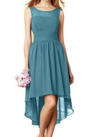 A-Line vorn kurz hinten lang Chiffon einfaches informelles Brautjungfernkleid - Bild 1