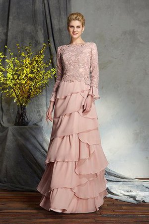 Robe mère de mariée longue encolure ronde avec zip avec chiffon maillot - Photo 4
