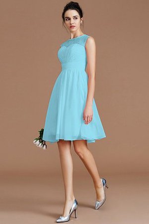 Chiffon A Linie Normale Taille Herz-Ausschnitt Mini Brautjungfernkleid - Bild 8