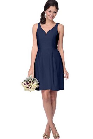 Robe demoiselle d'honneur v encolure avec zip a-ligne manche nulle - Photo 6