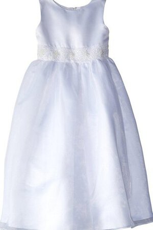 A-Line Perlenbesetztes Ärmellos Blumenmädchenkleid mit Schmetterlingsknoten - Bild 1