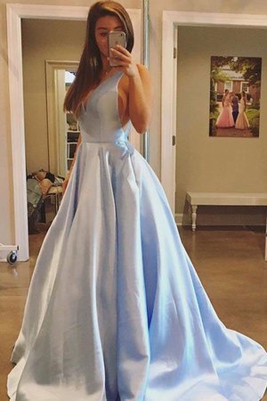 Robe de soirée de traîne courte de princesse en satin chaming fermeutre eclair - Photo 1