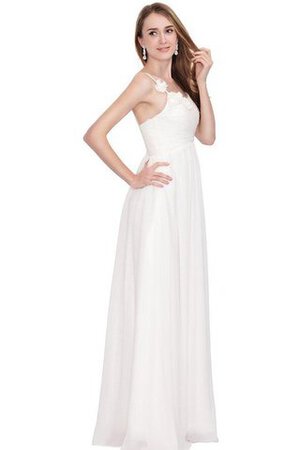A-Line Ärmelloses bodenlanges Abendkleid mit natürlicher Taille aus Chiffon - Bild 3