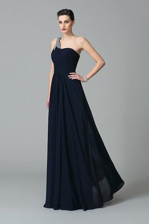 Vestido de Noche en Gasa de Cremallera de Un sólo hombro de Largo de Sin mangas - Foto 6