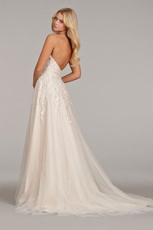 Vestido de Novia en Tul de Natural de Cristal de Cola Corte de Escote Corazón - Foto 3