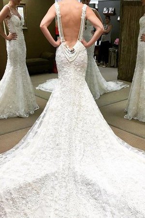 Robe de mariée intemporel naturel jusqu'au sol avec manche courte d'epaule ecrite - Photo 1