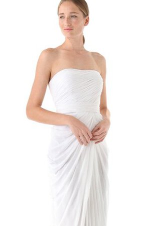 Taft plissiertes natürliche Taile einfaches bodenlanges Brautkleid mit offenen Rücken - Bild 3
