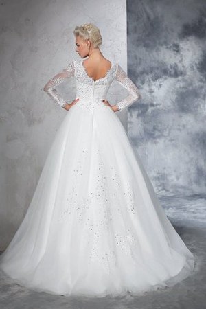 Robe de mariée luxueux longue avec décoration dentelle avec zip de mode de bal - Photo 2