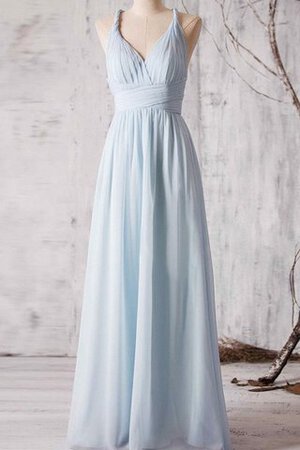 Chiffon gerüschtes romantisches schlichtes sexy Brautjungfernkleid mit kreuz - Bild 1