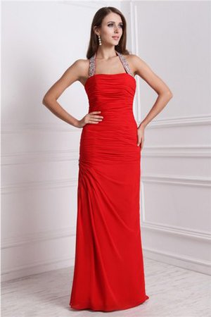 Robe de bal avec chiffon avec perle manche nulle de dos nu décolleté dans le dos - Photo 1