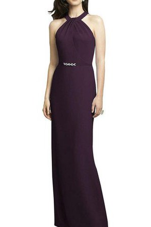 Abito da Damigella con Perline A Terra A-Line Tubino in Chiffon - Foto 1
