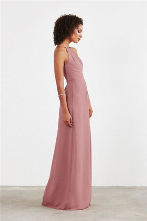 Abito da damigella alla moda con cascata volant moderno a-line a terra in chiffon - Foto 2