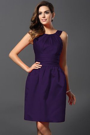 Robe demoiselle d'honneur naturel de princesse avec zip a-ligne en satin - Photo 13