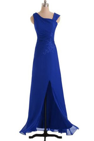 Abito da Damigella moda Spacco Anteriore con Applique in Chiffon A-Line con Increspato - Foto 6