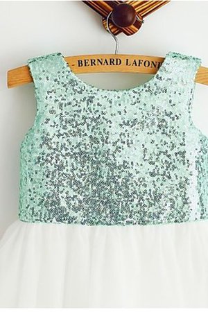 Ärmelloses Paillettenbesetztes Tüll Blumenmädchenkleid mit Reißverschluss aus Paillette - Bild 4