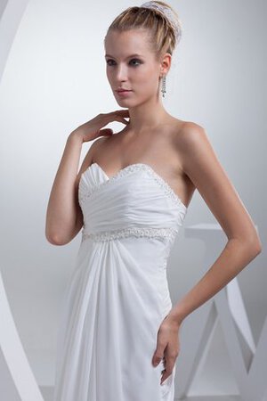 Abito da Sposa con Piega A-Line A Terra Cuore Lungo con Criss-cross - Foto 3
