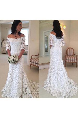 Abito da Sposa in Pizzo Lungo stravagante Cerniera Semplice Senza Maniche - Foto 2