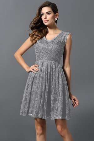 A-Line Prinzessin Reißverschluss Mini Brautjungfernkleid mit V-Ausschnitt - Bild 27