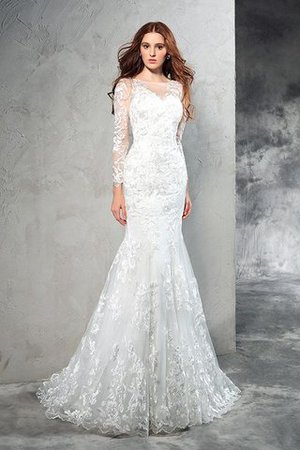 Normale Taille Sweep train Reißverschluss Extravagantes Sittsames Brautkleid - Bild 3