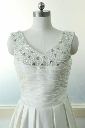 Vestido de Novia de Corte-A de Encaje Adorno de Sin mangas de con Lentejuelas de Flores - Foto 3