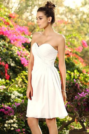 Normale Taille Ärmelloses Chiffon Drapiertes Knielanges Brautjungfernkleid - Bild 16