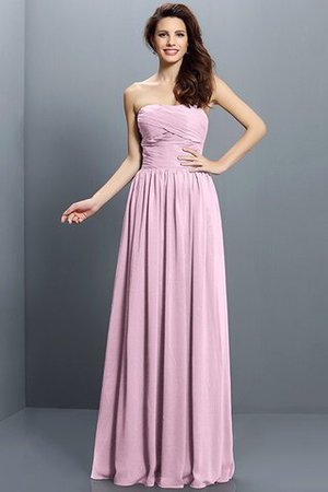 Prinzessin A Linie Plissiertes Bodenlanges Brautjungfernkleid aus Chiffon - Bild 22