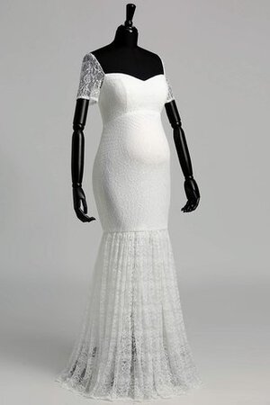 Reißverschluss plissiertes kurze Ärmeln Modern Elegantes schlichtes Brautkleid - Bild 7