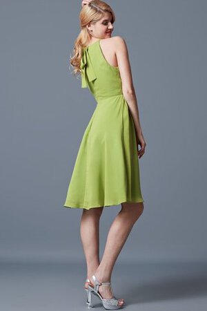 Robe demoiselle d'honneur plissé avec nœud à boucles ruché a-ligne dénudé - Photo 3
