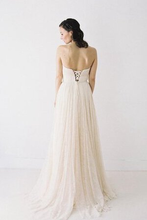 Sencillo Vestido de Novia en Encaje de Sin mangas de Plisado de Playa - Foto 3