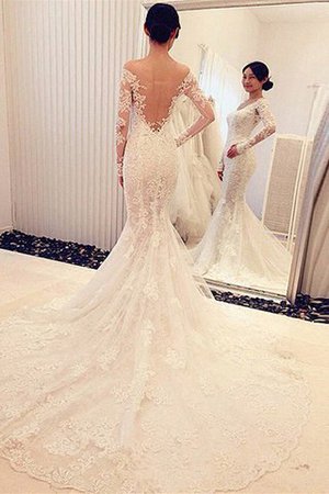 Vintage Lange Ärmeln Sweep Zug Meerjungfrau Stil Extravagantes Brautkleid - Bild 2