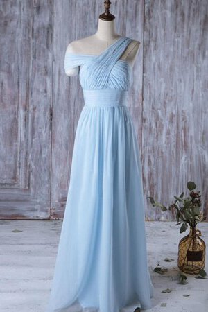 Abito da Damigella retro alta vita Fuori dalla spalla A-Line in Chiffon Senza Maniche - Foto 1