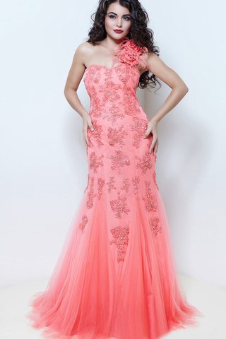 Robe de bal de sirène manche nulle longueur au ras du sol d'épaule asymétrique - Photo 1