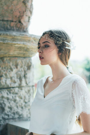 Robe de mariée couvert de dentelle asymétrique délicat sexy nature - Photo 4