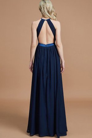 Robe demoiselle d'honneur manche nulle avec zip ruché jusqu'au sol en chiffon - Photo 35