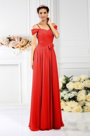 Chiffon Drapiertes Anständiges Bodenlanges Brautjungfernkleid mit Empire Taille - Bild 23