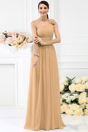 Reißverschluss Chiffon Sittsames Brautjungfernkleid ohne Ärmeln mit Blume - Bild 12