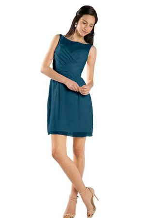 Robe de graduation bref en chiffon de col bateau avec sans manches entrecroisé - Photo 6
