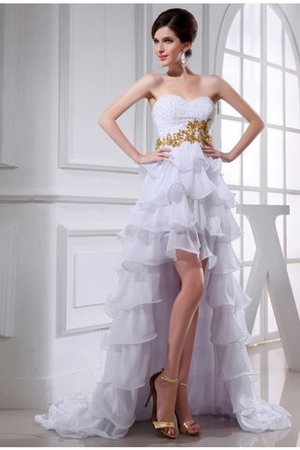 Robe de cocktail avec perle de princesse de col en cœur haut bas fermeutre eclair - Photo 1