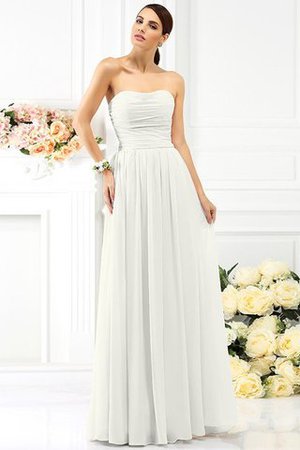 Vestido de Dama de Honor de Sin mangas de Largo de Escote sin tirantes de Plisado - Foto 16