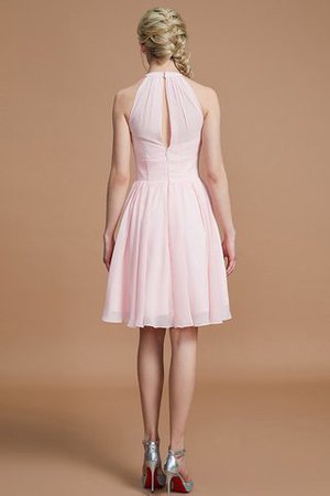 Robe demoiselle d'honneur courte naturel avec sans manches col u profond en chiffon - Photo 34