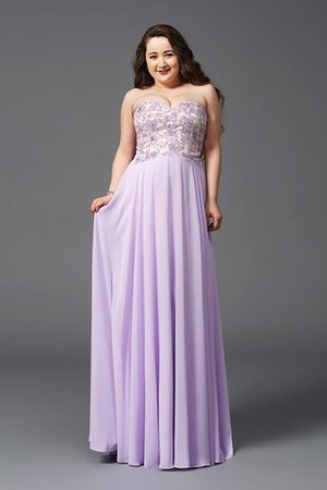 XXL Ärmelloses Formelles Ballkleid mit Bordüre mit Reißverschluss - Bild 4