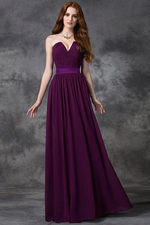 Abito da Damigella Lunghi Cuore A Terra con Increspato in Chiffon - Foto 14