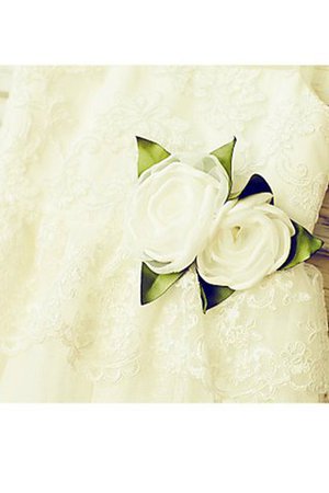 A-Line Normale Taille Bodenlanges Blumenmädchenkleid ohne Ärmeln aus Tüll - Bild 3