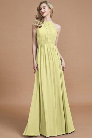 Robe demoiselle d'honneur naturel a-ligne manche nulle en chiffon de princesse - Photo 13