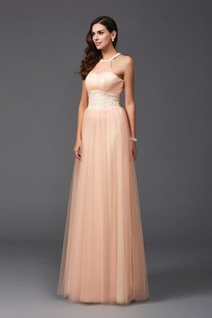 A-Linie Neckholder Sittsames Formelles Abendkleid mit Reißverschluss - Bild 3